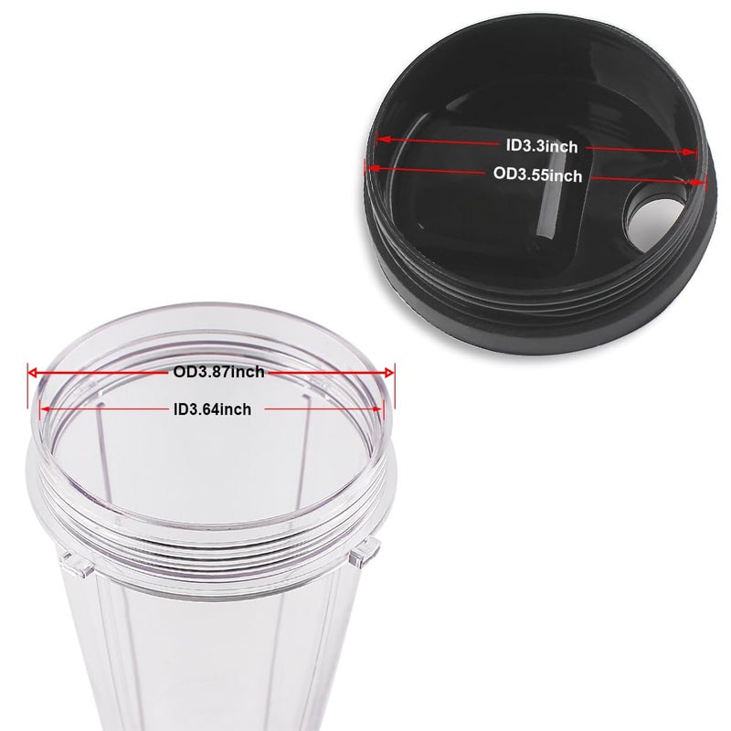 Anbige Replacement Parts Lids ï¼ŒCompatible with Ninja Blender, 3.35" lids Lids For BL450 BL454 Auto-iQ BL480 BL481 BL482 BL687 (2 spout lids) - Image 2